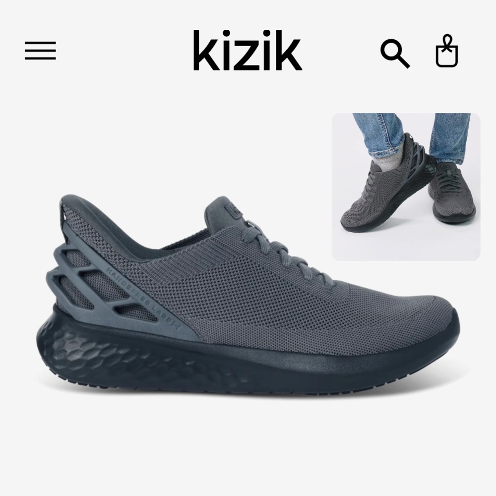 Kizik Athens, Men’s size 10.5 (women’s size 12). Graphite.